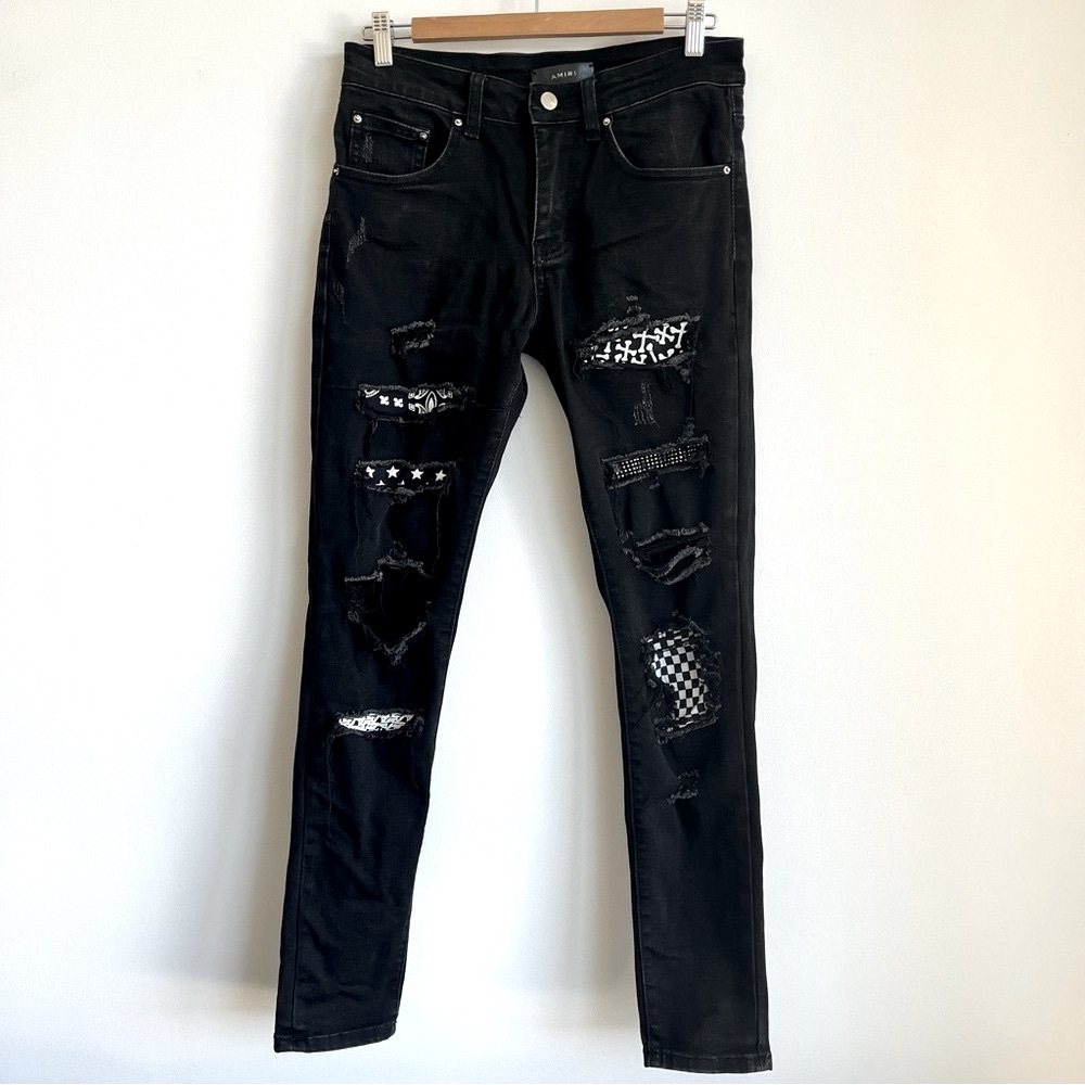 Men’s Black Distressed Jeans